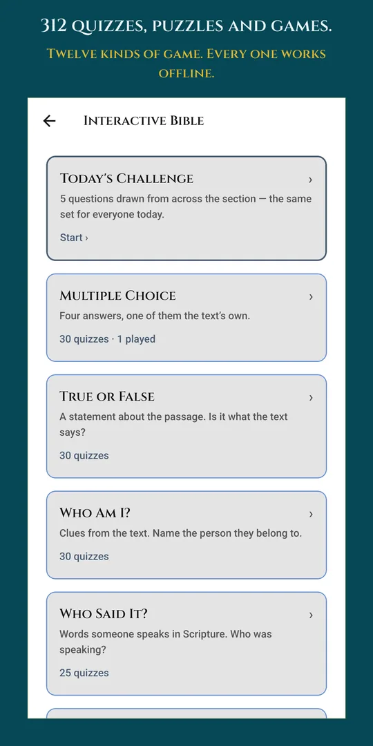 Bible games and quizzes